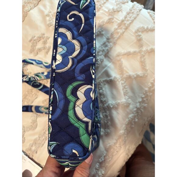 Vera Bradley Medium Shoulder Tote Bag Mediterranean Blue Retired - Picture 5 of 10